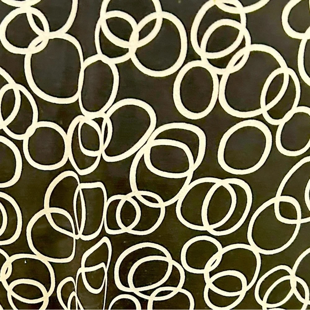 Linda leal black & White circle print jersey knit pull on Skater Skirt sz medium